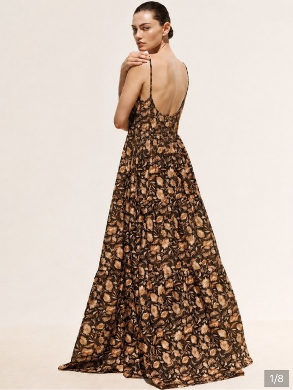 Matteau Floral Poplin Maxi Dress - Backless With Pockets, XS
